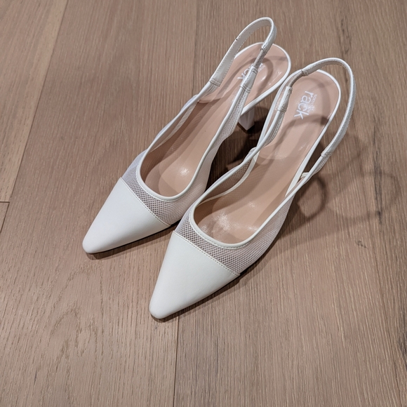 Elegant White Slingback Heels - Picture 12 of 12